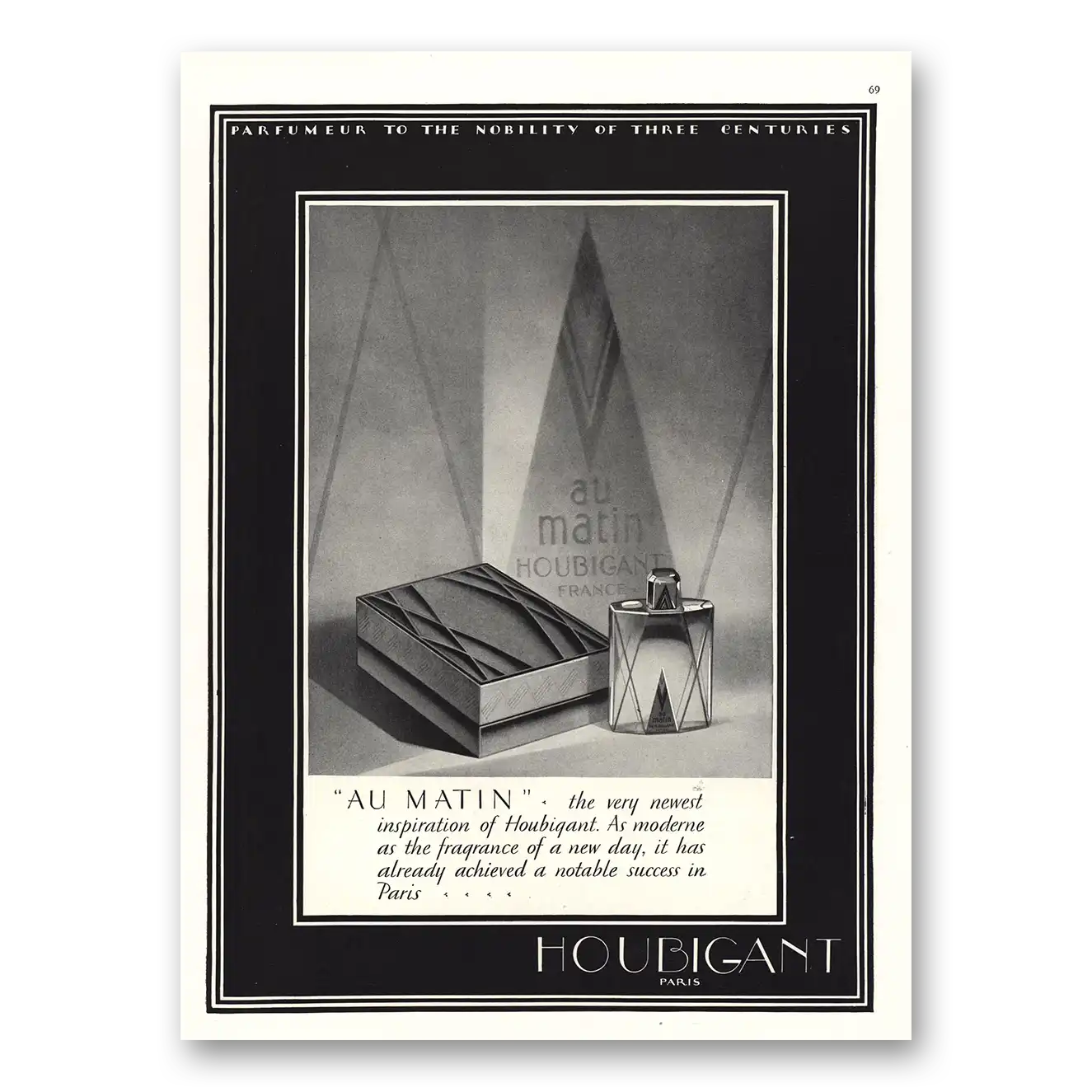 1928 Houbigant Parfumeur to the Nobility Vintage Magazine Print Ad