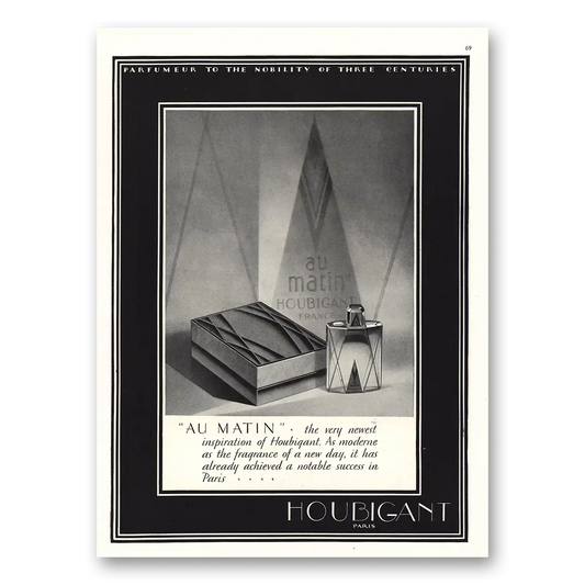 1928 Houbigant Parfumeur to the Nobility Vintage Magazine Print Ad