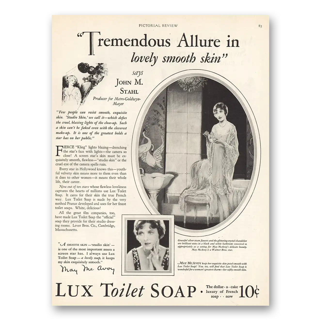 1928 Lux Toilet Soap Tremendous Allure Vintage Magazine Print Ad