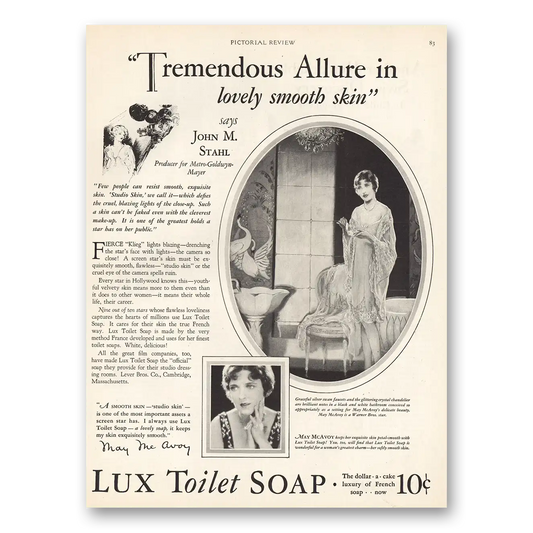 1928 Lux Toilet Soap Tremendous Allure Vintage Magazine Print Ad