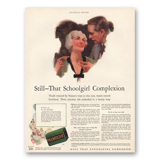 1928 Palmolive Soap That Schoolgirl Complexion Vintage Magazine Print Ad