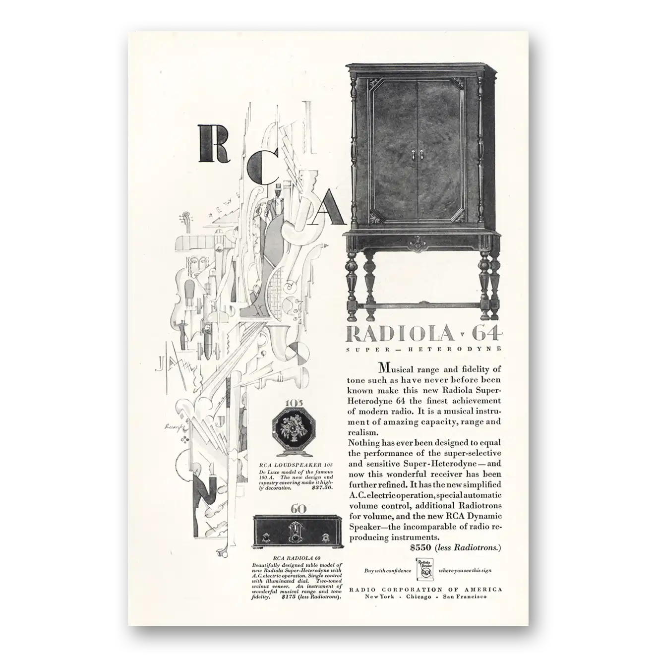 1928 RCA Radiola Radio Super Heterodyne Vintage Magazine Print Ad