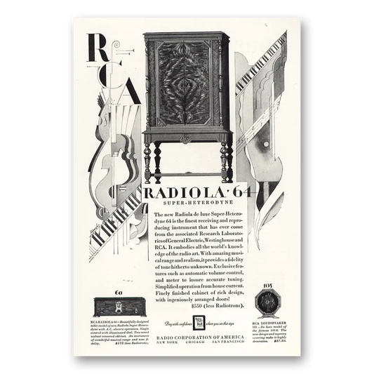 1928 RCA Radiola Radio Super Heterodyne Finest Receiving Vintage Magazine Print Ad