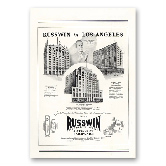 1928 Russwin Hardware Hardware Russwin In Los Angeles Vintage Magazine Print Ad