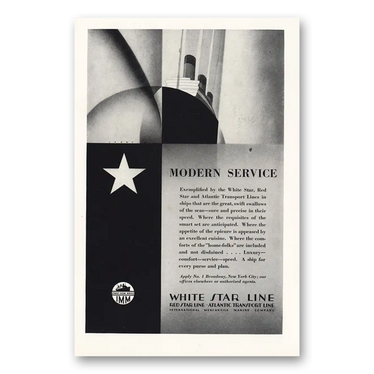 1928 White Star Line Modern Service Comforts of Home Folks Vintage Magazine Print Ad