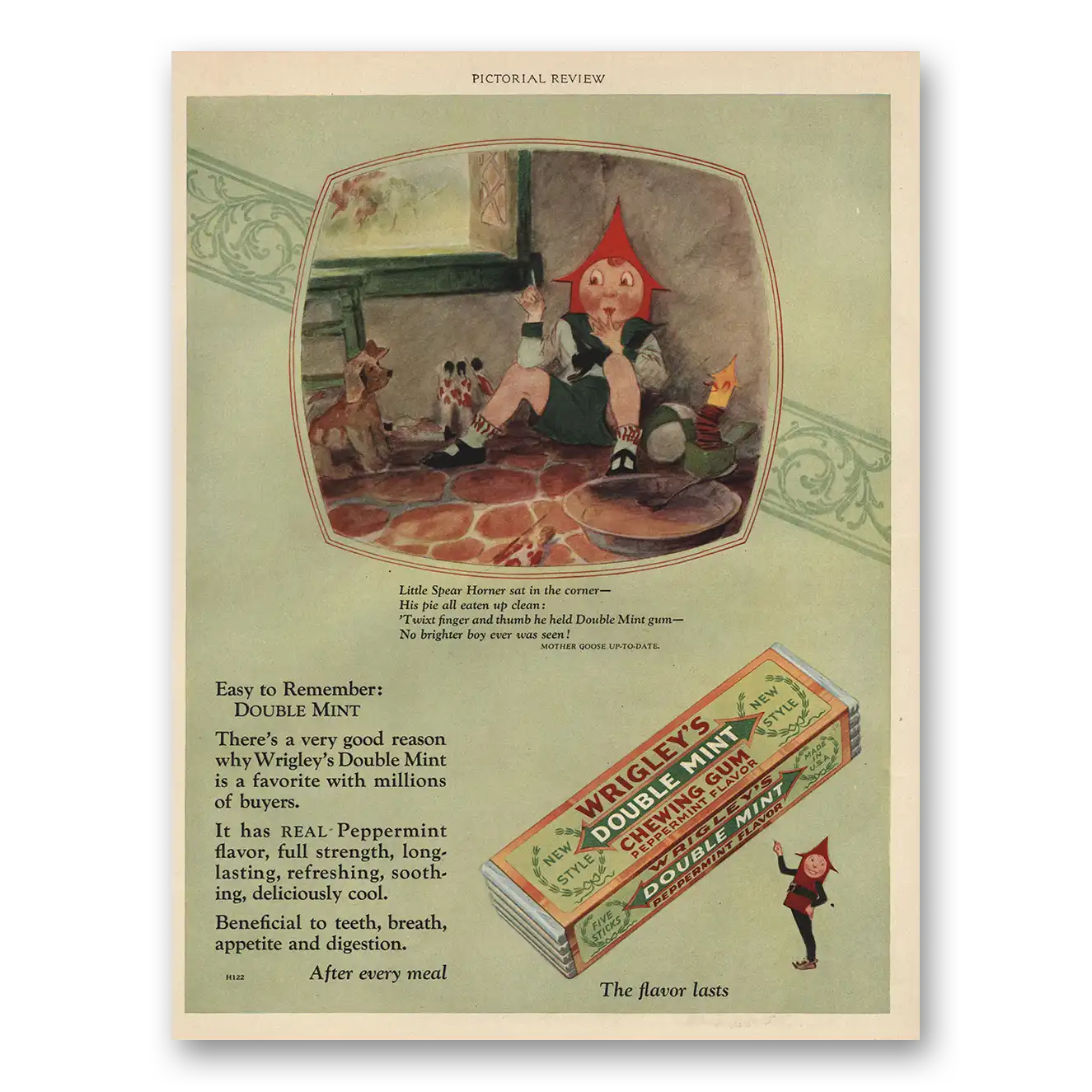 1928 Wrigleys Gum Little Spear Horner Vintage Magazine Print Ad