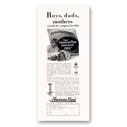 1929 American Flyer Boys Dads Mothers Vintage Magazine Print Ad