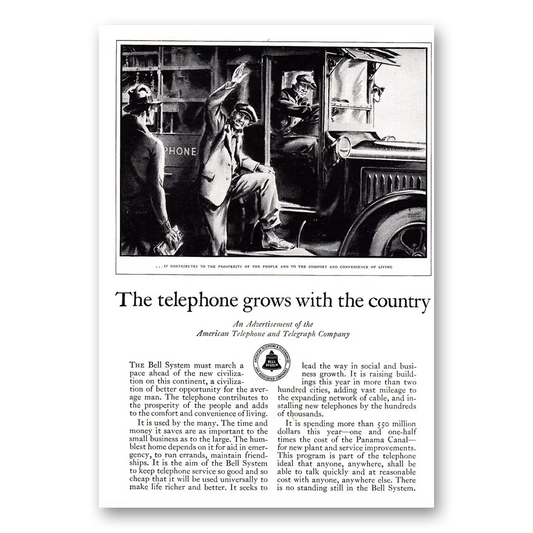 1929 American Telephone Telephone Grows with the Country Vintage Magazine Print Ad