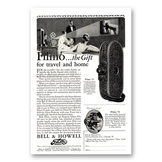 1929 Filmo Camera Gift for Travel and Home Vintage Magazine Print Ad