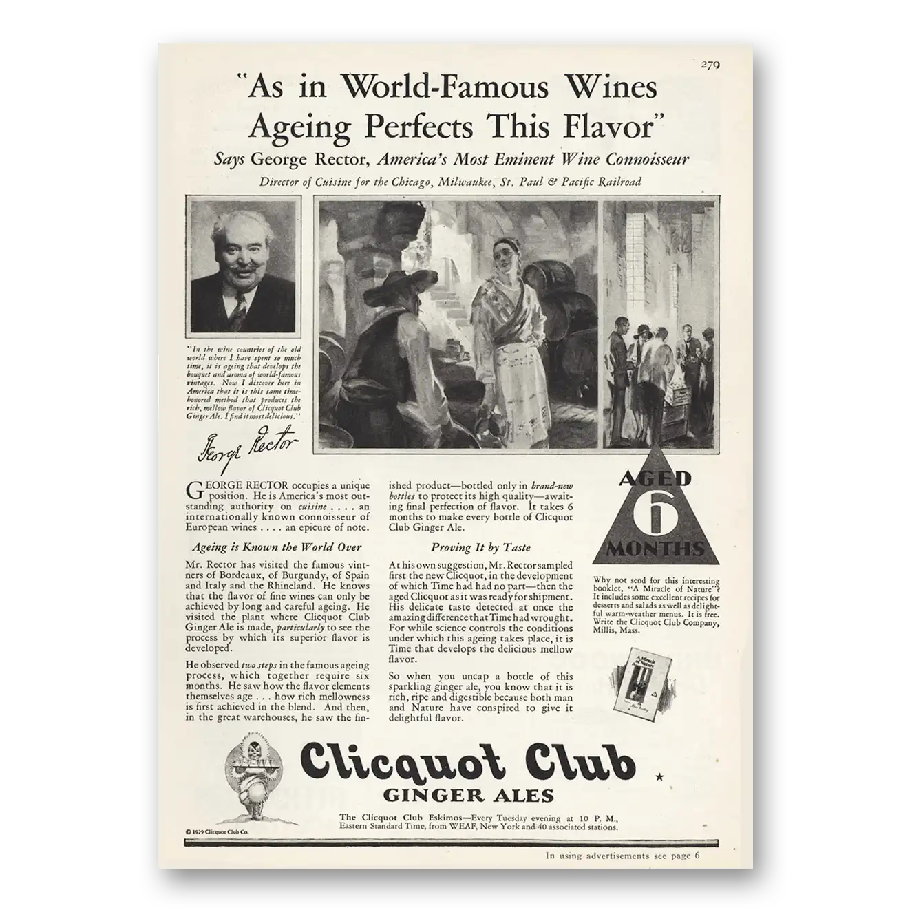 1929 Clicquot Club Ageing Perfects This Flavor Vintage Magazine Print Ad