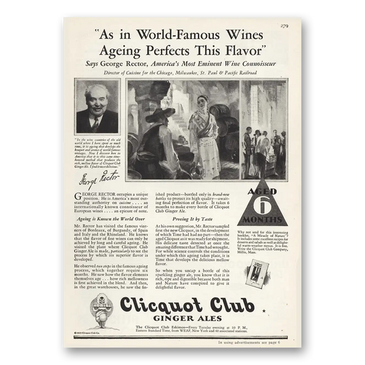 1929 Clicquot Club Ageing Perfects This Flavor Vintage Magazine Print Ad