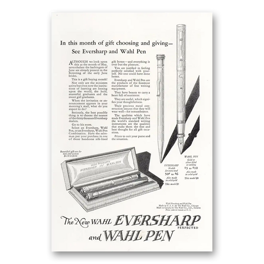 1925 Wahl Eversharp Wahl Pen Month of Gift Giving Vintage Magazine Print Ad