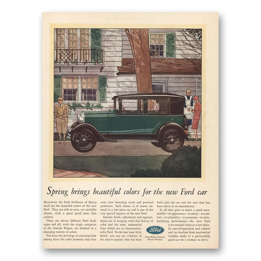 1929 Ford Spring Brings Beautiful Colors Vintage Magazine Print Ad