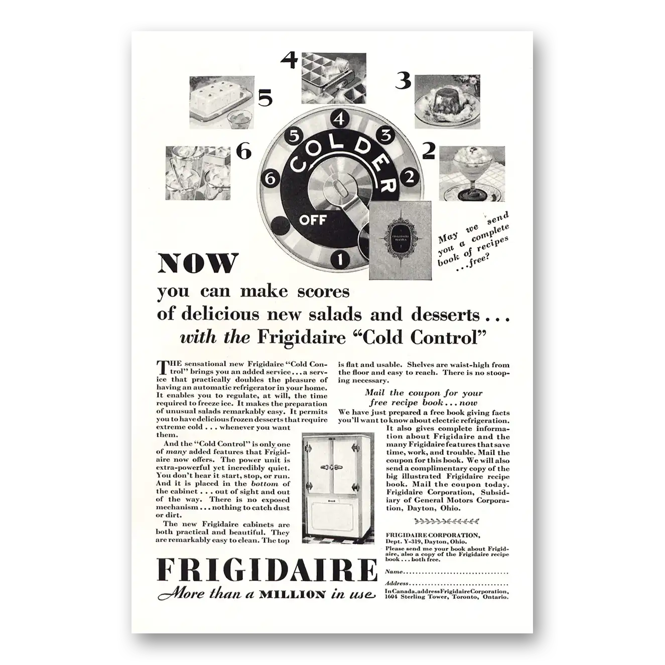 1929 Frigidaire Refrigerator Now You Can Make Scores Cold Control Vintage Magazine Print Ad