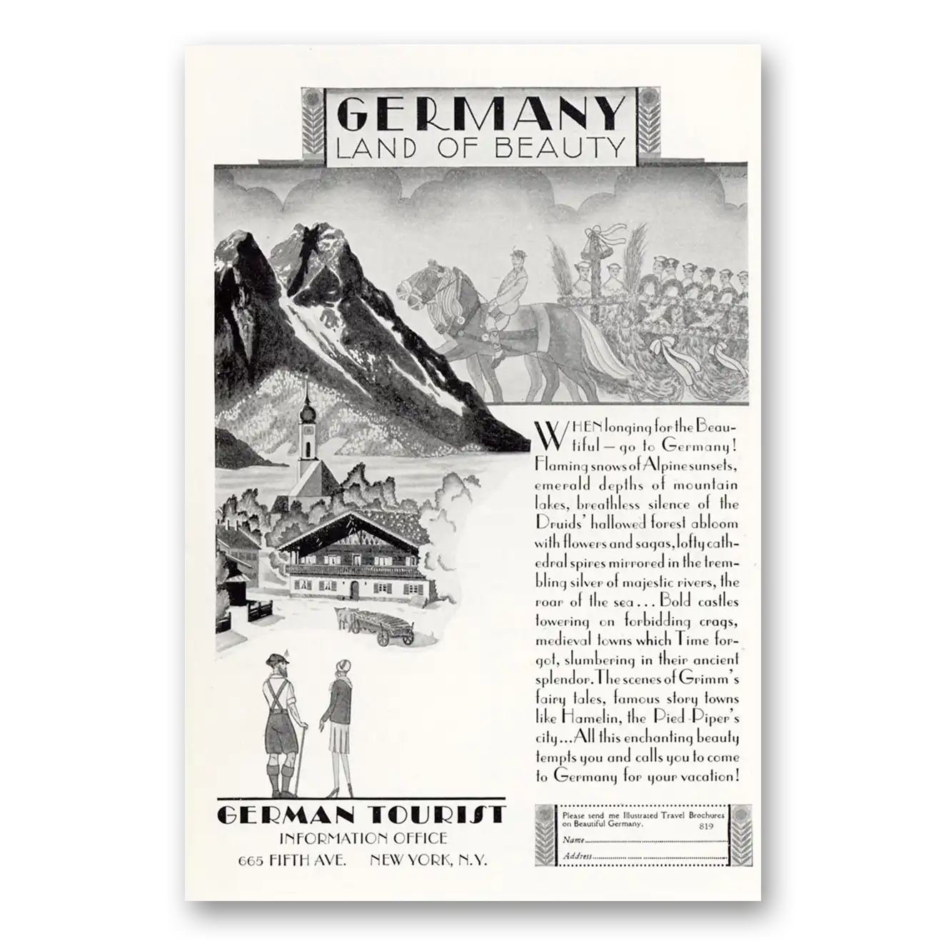 1929 Germany When Longing for the Beautiful Vintage Magazine Print Ad