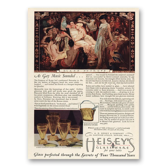 1929 Heiseys Glassware Gay Music Sounded Vintage Magazine Print Ad