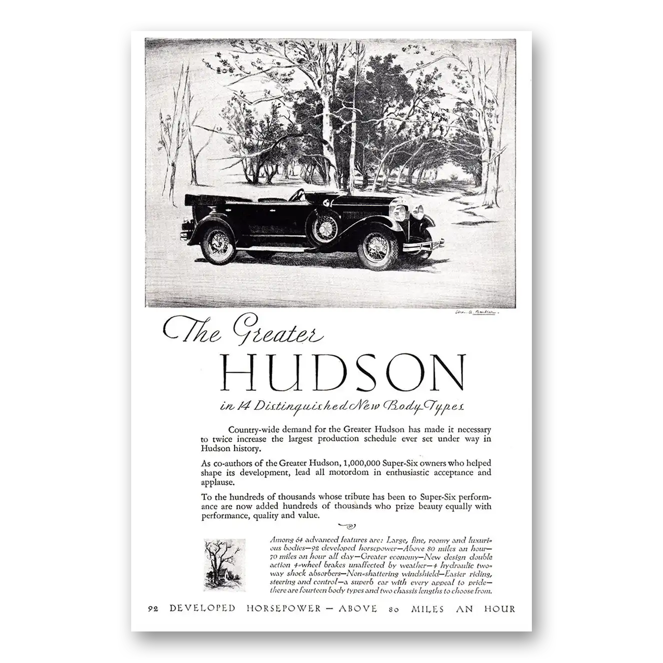 1929 Hudson Motor Car Greater Hudson 14 Distinguished New Body Types Vintage Magazine Print Ad