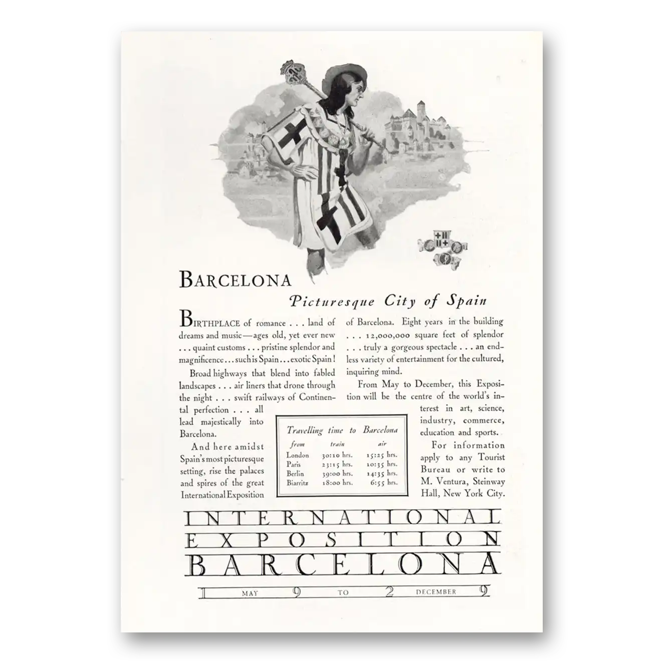 1929 International Exposition Barcelona Picturesque City Vintage Magazine Print Ad