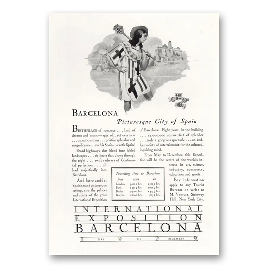 1929 International Exposition Barcelona Picturesque City Vintage Magazine Print Ad