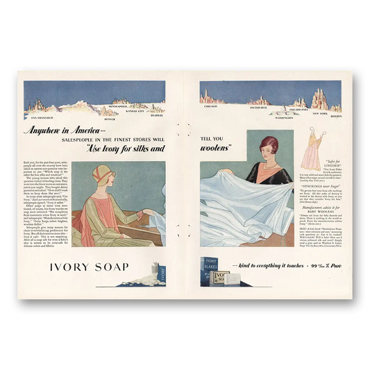 1929 Ivory Soap Anywhere In America Vintage Magazine Print Ad