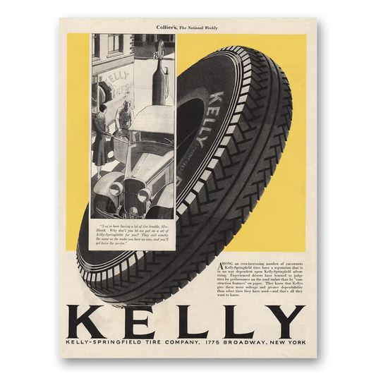 1929 Kelly Springfield Tires Increasing Number of Car Owners Vintage Magazine Print Ad