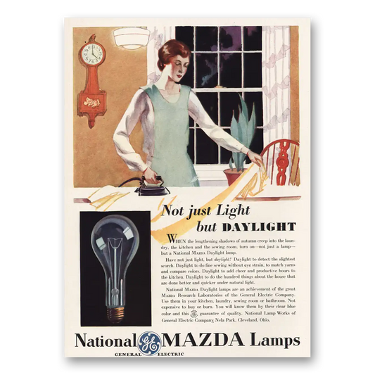 1929 Mazda Lamps Not Just Light But Daylight Vintage Magazine Print Ad