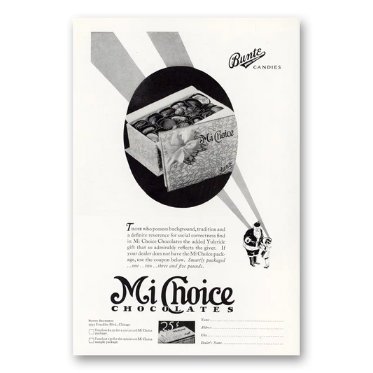 1929 Bunte Mi Choice Chocolates Those Who Possess Background Vintage Magazine Print Ad