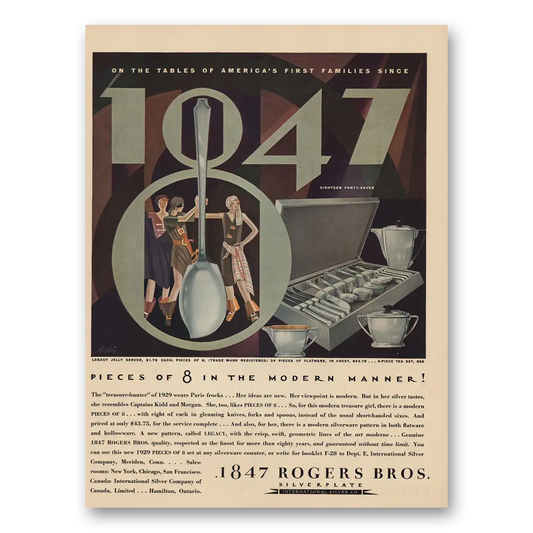 1929 1847 Rogers Bros Pieces of 8 Modern Manner Vintage Magazine Print Ad