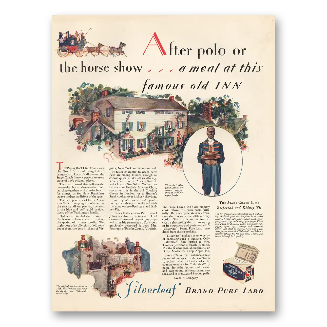 1929 Silverleaf Lard After Polo or the Horse Show Vintage Magazine Print Ad