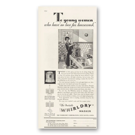 1929 Westinghouse Washer Washer No Love for Housework Vintage Magazine Print Ad