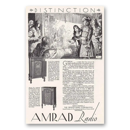 1930 Amrad Radio Distinction Dondo Rondeau Vintage Magazine Print Ad