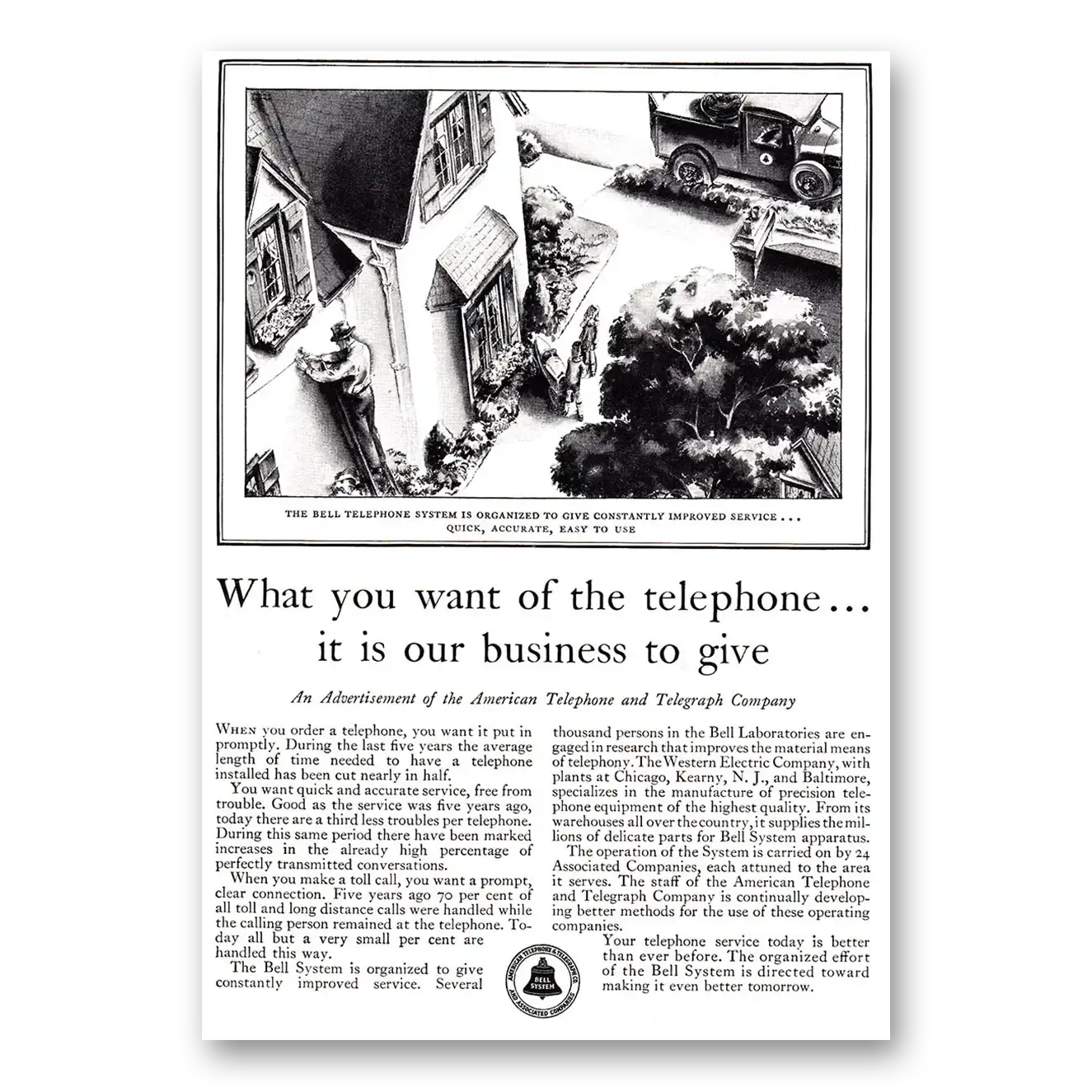 1930 American Telephone What You Want of the Telephone Vintage Magazine Print Ad