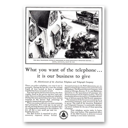 1930 American Telephone What You Want of the Telephone Vintage Magazine Print Ad