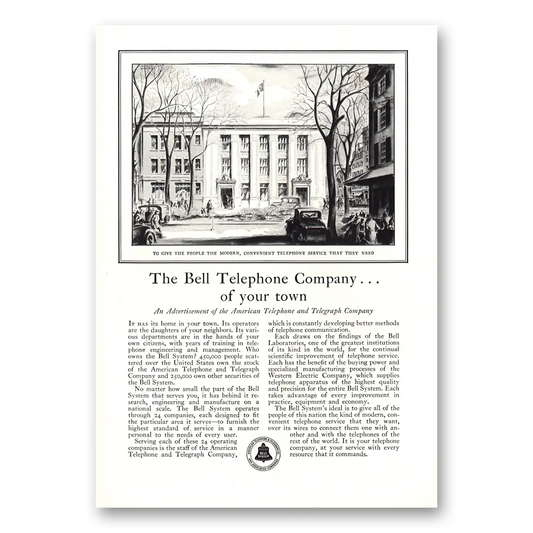 1930 American Telephone Company of Your Town Vintage Magazine Print Ad