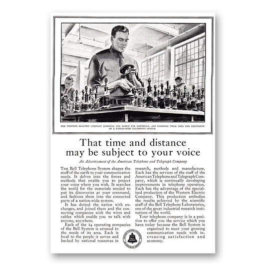 1930 American Telephone That Time and Distance Vintage Magazine Print Ad