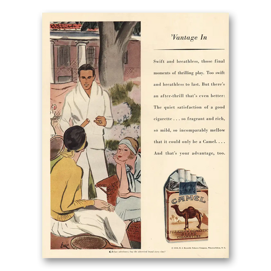 1930 Camel Cigarettes Vantage In Swift and Breathless Vintage Magazine Print Ad