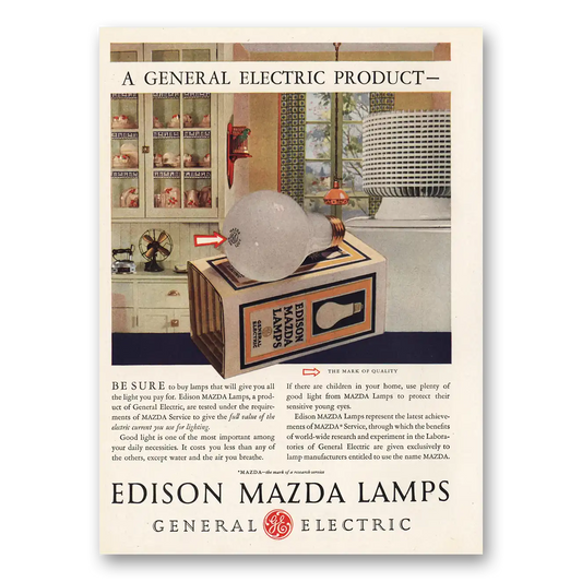 1930 Mazda Lamps All the Light You Pay For Vintage Magazine Print Ad