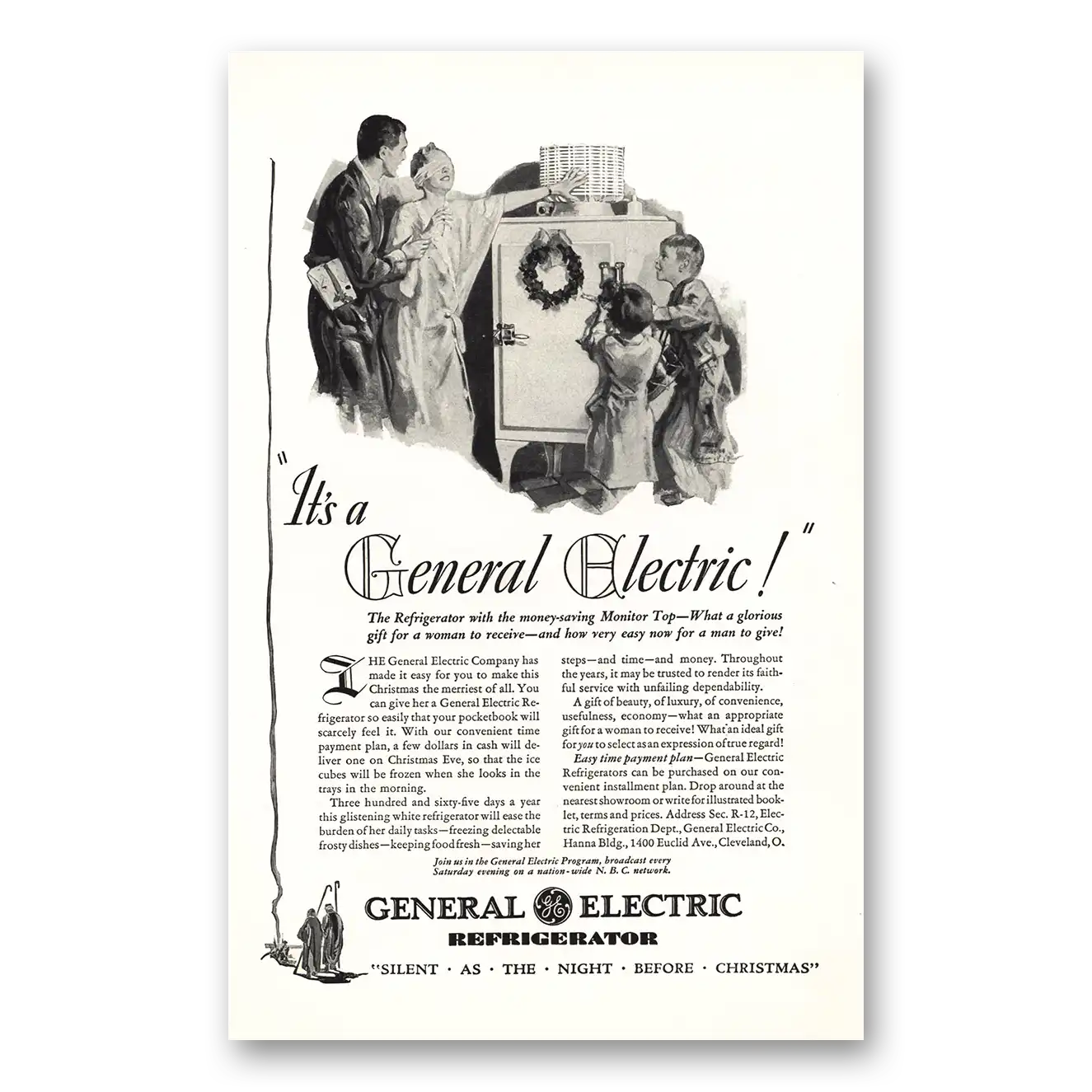 1930 General Electric Refrigerator Monitor Top Vintage Magazine Print Ad