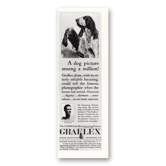 1930 Graflex Cameras Dog Picture Among a Million Vintage Magazine Print Ad