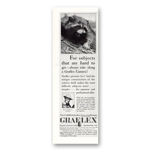 1930 Graflex Cameras Subjects That Are Hard To Get Vintage Magazine Print Ad