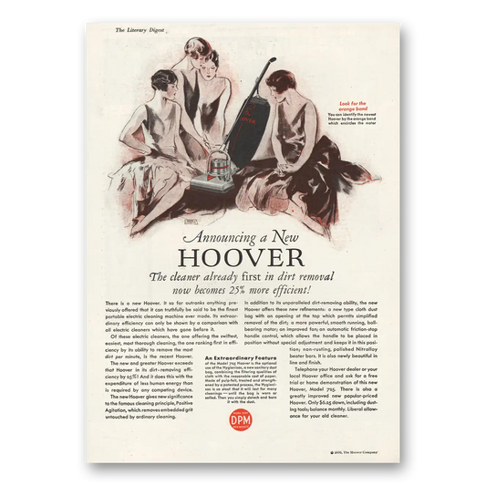 1930 Hoover Vacuum First In Dirt Removal Vintage Magazine Print Ad