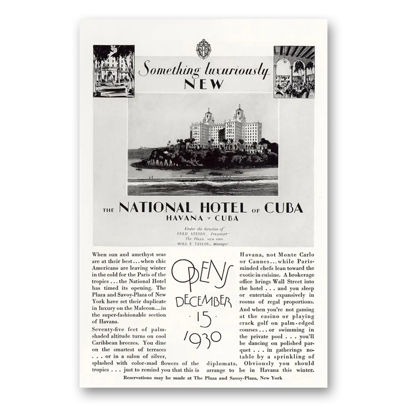 1930 National Hotel of Cuba Havana Something Luxuriously New Vintage Magazine Print Ad