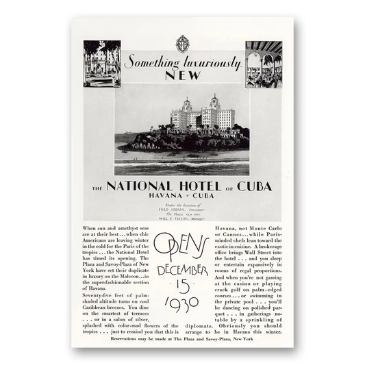 1930 National Hotel of Cuba Havana Something Luxuriously New Vintage Magazine Print Ad