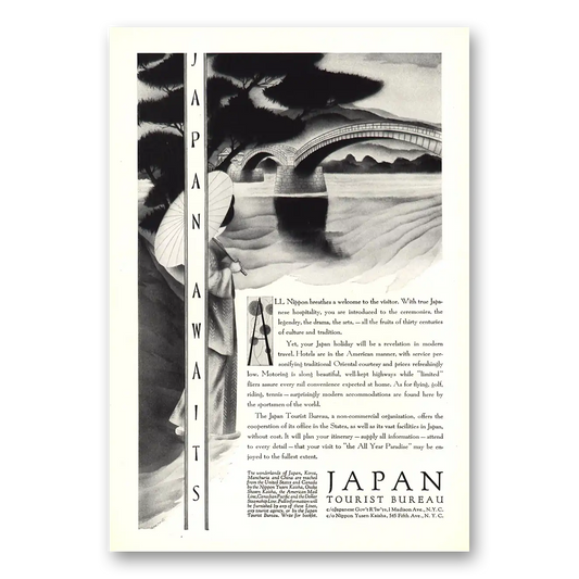 1930 Japan Nippon Breathes a Welcome Vintage Magazine Print Ad