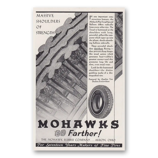 1930 Mohawk Tires Massive Shoulders of Strength Vintage Magazine Print Ad