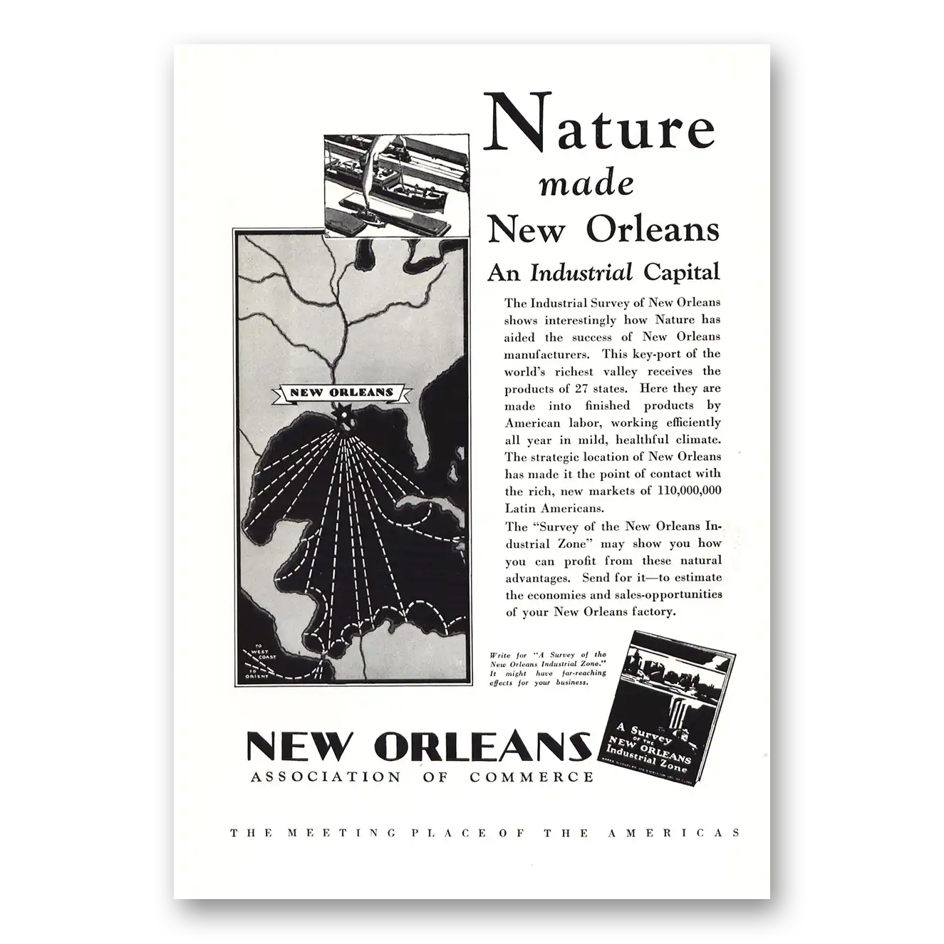 1930 New Orleans Louisiana Nature Made New Orleans Vintage Magazine Print Ad