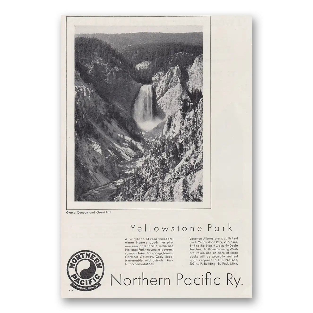 1930 Northern Pacific Railway Yellowstone Park Grand Canyon Vintage Magazine Print Ad