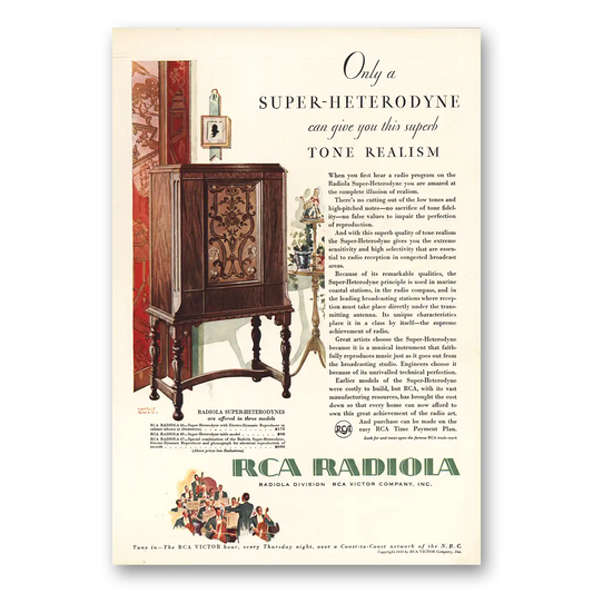 1930 RCA Radiola Super Heterodyne Vintage Magazine Print Ad