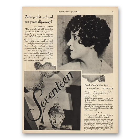 1930 Seventeen Perfume Drop and Ten Years Slip Away Vintage Magazine Print Ad