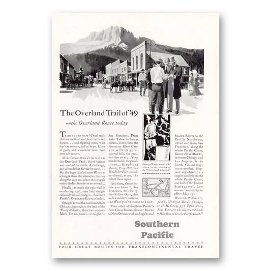 1930 Southern Pacific Overland Trail of 49 Vintage Magazine Print Ad